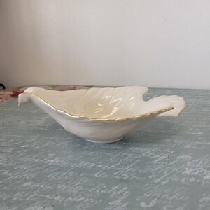 Lenox Gold Trimmed Dove Dish Porcelain Made In USA‎